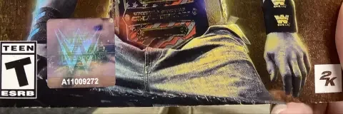WWE 2K23, the ESRB box on its front