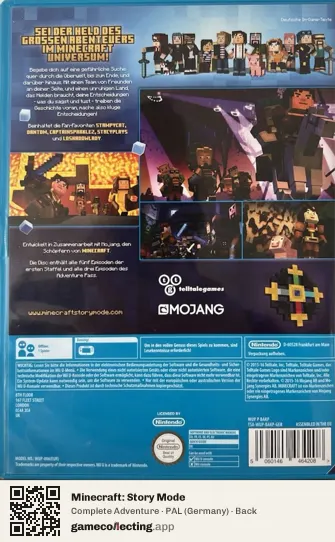 Minecraft: Story Mode Nintendo Wii U, Germany box back