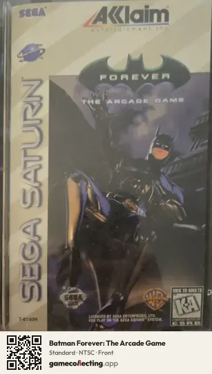 Batman Forever: The Arcade Game Sega Saturn, NTSC box front