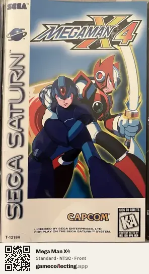Mega Man X4 Sega Saturn, NTSC box front