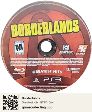 Borderlands PlayStation 3, NTSC disc