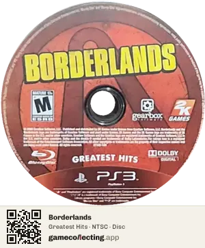 Borderlands PlayStation 3, NTSC disc