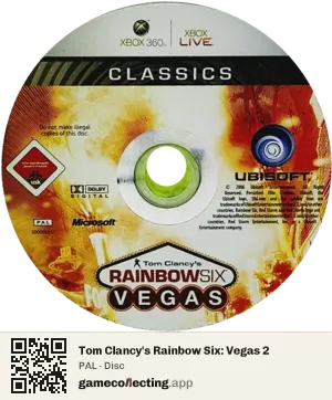 Tom Clancy's Rainbow Six: Vegas 2 Xbox 360, PAL disc