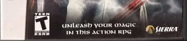 Eragon, the ESRB box on its front