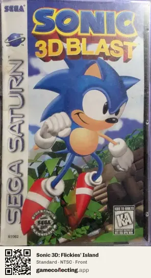 Sonic 3D: Flickies' Island Sega Saturn, NTSC box front