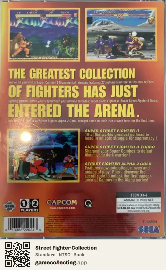 Street Fighter Collection Sega Saturn, NTSC box back