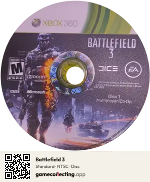 Battlefield 3 Xbox 360, NTSC disc