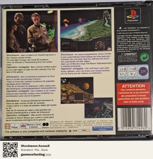 Shockwave Assault PlayStation, PAL box back