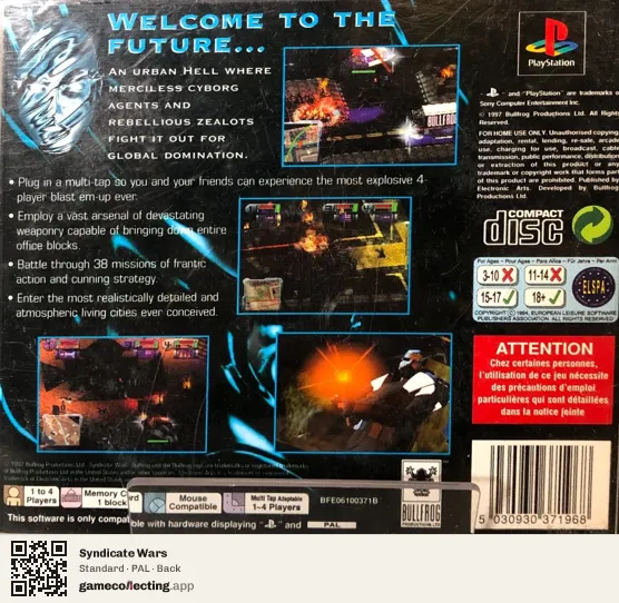 Syndicate Wars PlayStation, PAL box back