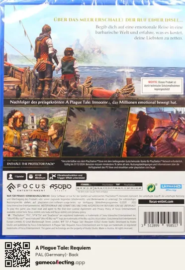 A Plague Tale: Requiem PlayStation 5, Germany box back