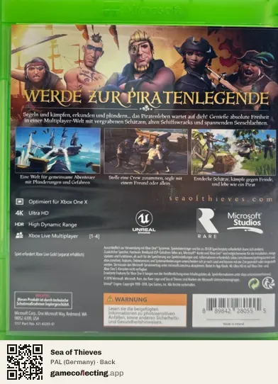 Sea of Thieves Xbox One, Germany box back