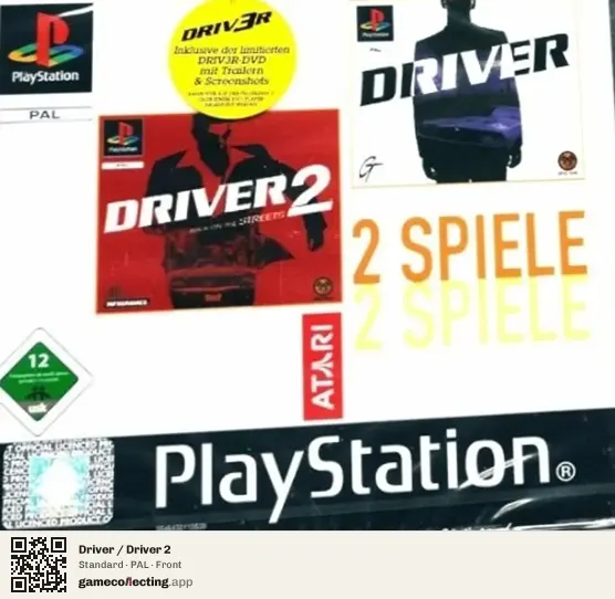 Driver / Driver 2 PlayStation, PAL box front