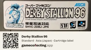 Derby Stallion 96 Super Nintendo Entertainment System, Asia cartridge label