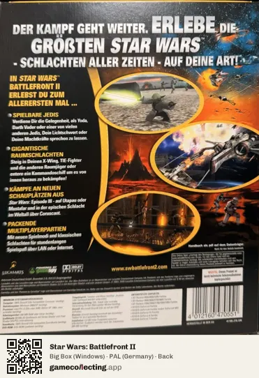 Star Wars: Battlefront II Computer, Germany box back