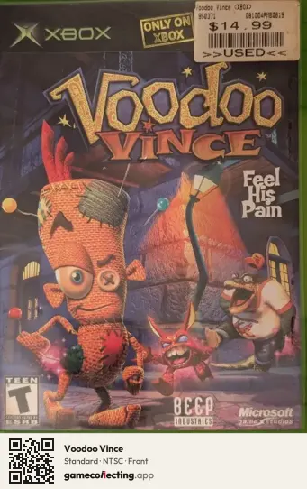 Voodoo Vince Xbox, NTSC box front