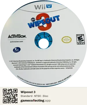 Wipeout 3 Nintendo Wii U, NTSC disc