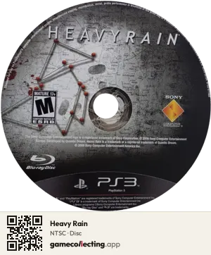 Heavy Rain PlayStation 3, NTSC disc
