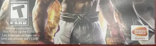 Tekken 6, the ESRB box on its front