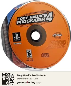 Tony Hawk's Pro Skater 4 PlayStation, NTSC disc