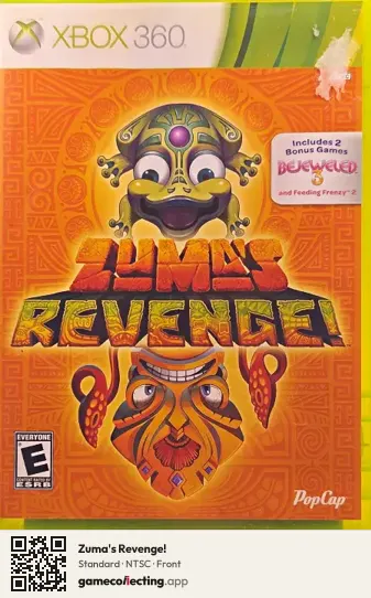Zuma's Revenge! Xbox 360, NTSC box front