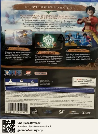 One Piece Odyssey PlayStation 4, Germany box back