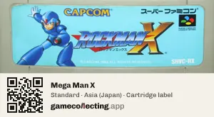Mega Man X Super Nintendo Entertainment System, Asia cartridge label