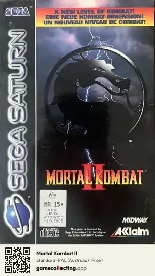Mortal Kombat II Sega Saturn, Australia box front