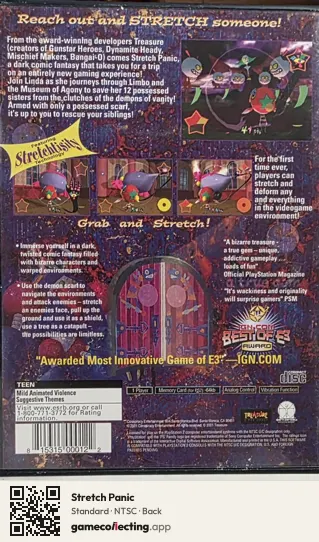 Stretch Panic PlayStation 2, NTSC box back