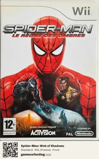 Spider-Man: Web of Shadows Nintendo Wii, France box front