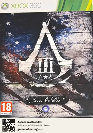 Assassin's Creed III Xbox 360, PAL box front