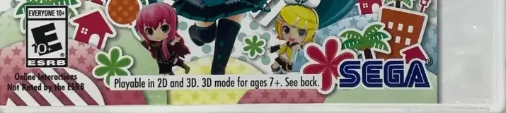 Hatsune Miku: Project Mirai DX, the ESRB box on its front