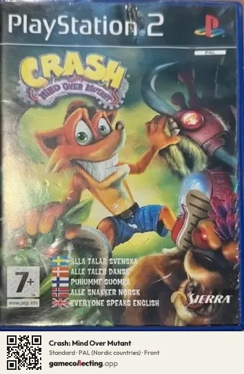 Crash: Mind Over Mutant PlayStation 2, Nordic countries box front