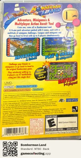 Bomberman Land PlayStation Portable, NTSC box back