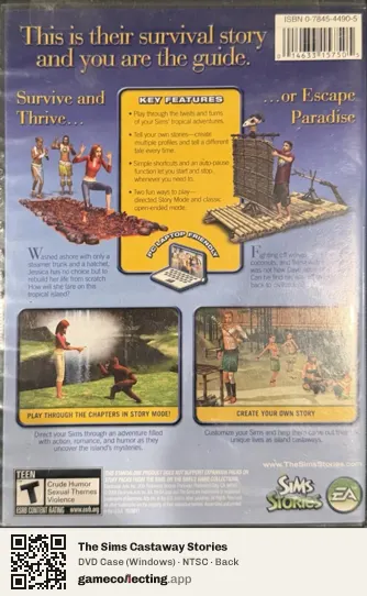 The Sims Castaway Stories Computer, NTSC box back