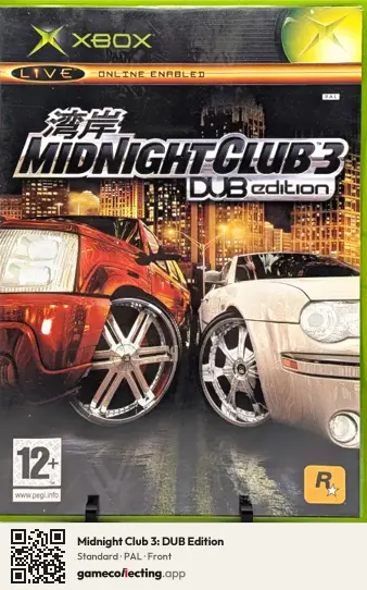 Midnight Club 3: DUB Edition Xbox, PAL box front