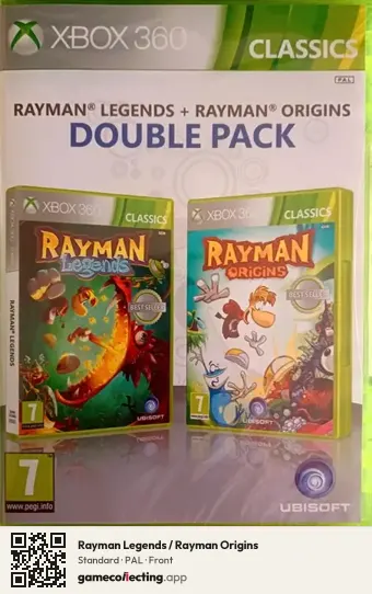 Rayman Legends / Rayman Origins Xbox 360, PAL box front