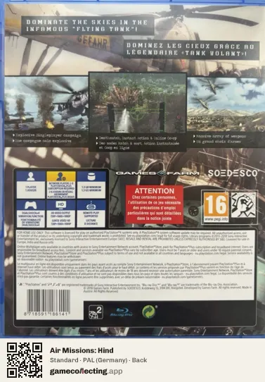 Air Missions: Hind PlayStation 4, Germany box back
