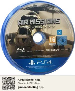 Air Missions: Hind PlayStation 4, PAL disc