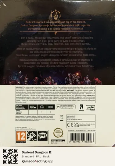 Darkest Dungeon II Nintendo Switch, PAL box back