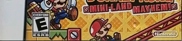 Mario vs. Donkey Kong: Mini-Land Mayhem!, the ESRB box on its front