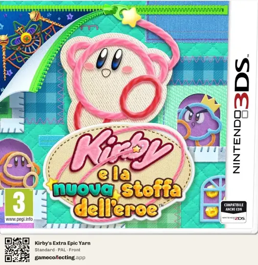 Kirby's Extra Epic Yarn Nintendo 3DS, PAL box front