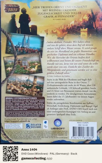Anno 1404 Computer, Germany box back