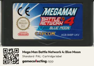 Mega Man Battle Network 4: Blue Moon Game Boy Advance, PAL cartridge label
