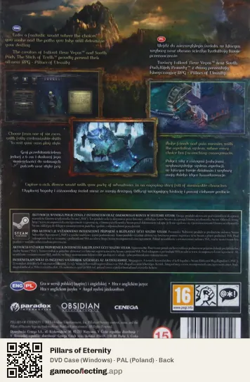 Pillars of Eternity Computer, Poland box back
