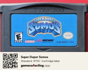 Super Duper Sumos Game Boy Advance, NTSC cartridge label