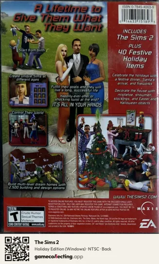 The Sims 2 Computer, NTSC box back