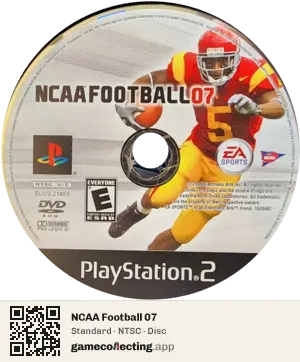 NCAA Football 07 PlayStation 2, NTSC disc