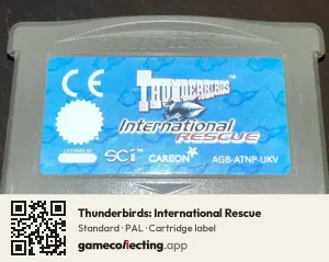 Thunderbirds: International Rescue Game Boy Advance, PAL cartridge label