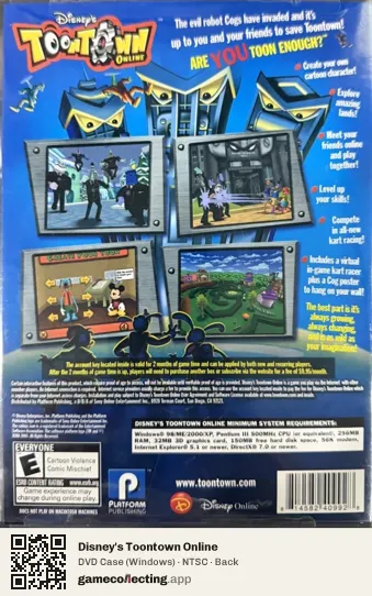 Disney's Toontown Online Computer, NTSC box back