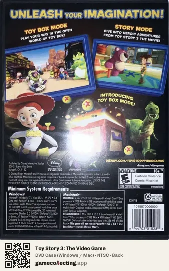 Toy Story 3: The Video Game Computer, NTSC box back